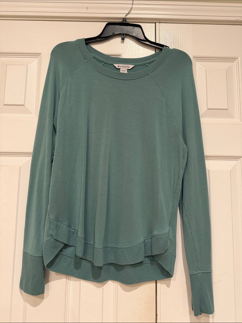 Athleta Teal-Green Lightweight Crew Sweatshirt
